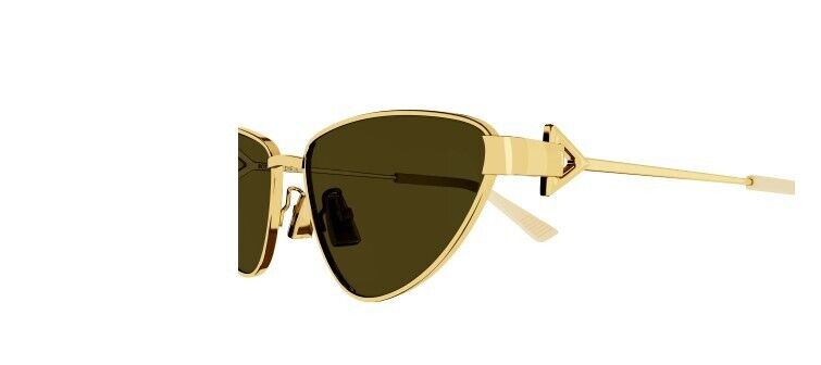 Bottega Veneta BV1186S 002 Gold/Brown Cat Eye Women's Sunglasses