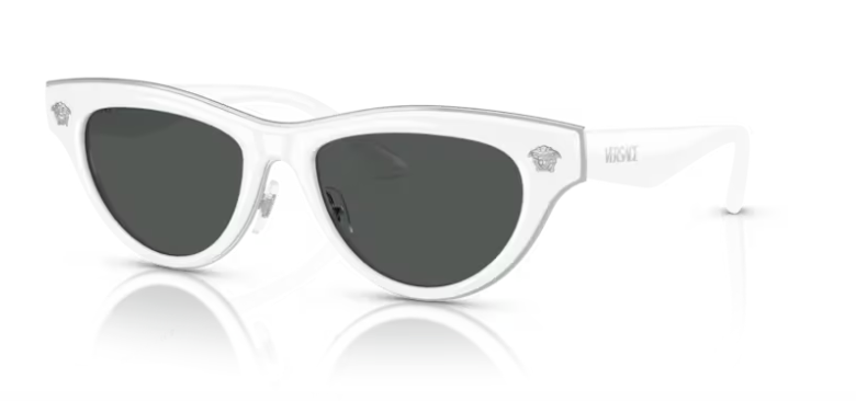 Versace 0VE2273 314/87 White/Dark Grey Cat Eye Women's Sunglasses