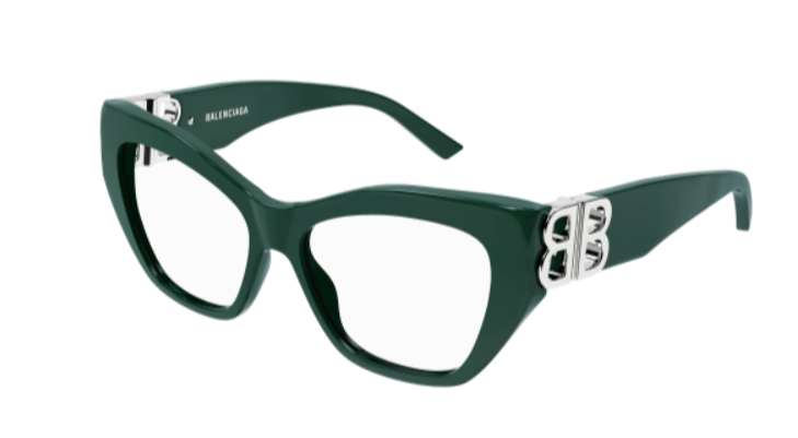 Balenciaga BB0312O 004 Green Cat Eye Women's Eyeglasses