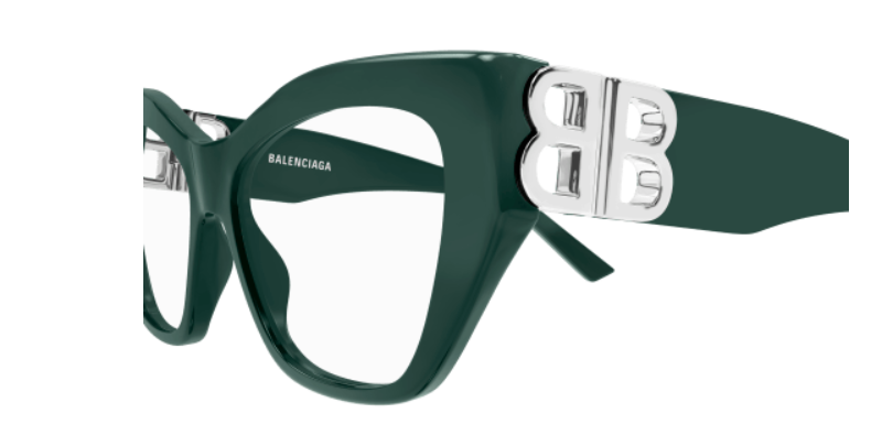 Balenciaga BB0312O 004 Green Cat Eye Women's Eyeglasses