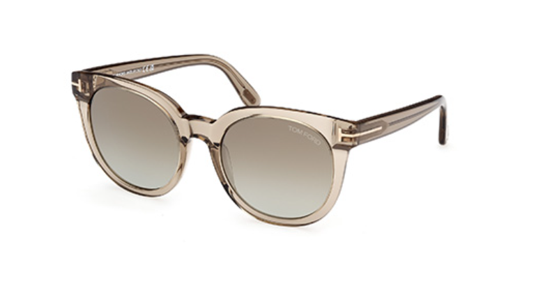 Tom Ford FT1109 45G Shiny Light Brown/Brown Soft Square Women's Sunglasses