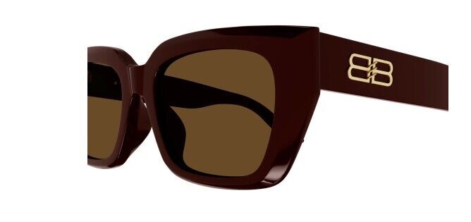 Balenciaga BB0272SA 004 Red/Brown Cat-Eye Unisex Sunglasses