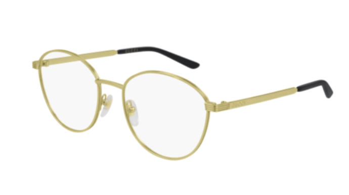 Gucci GG0806O 004 Gold Round metal Women's Eyeglasses.