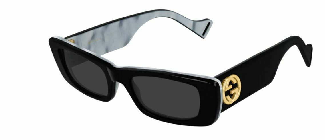 GUCCI GG0516S 001 Rectangle Square Black Grey Women's Sunglasses