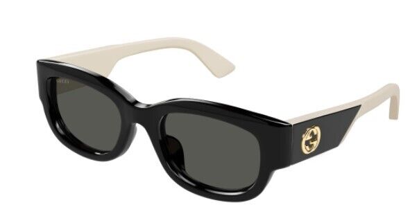 Gucci GG1667SK 001 Black/Grey Soft Cat-Eye Women's Sunglasses