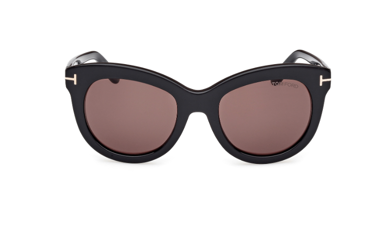 Tom Ford ODETTE FT1189 01E Shiny Black/Brown Cat-Eye Women's Sunglasses