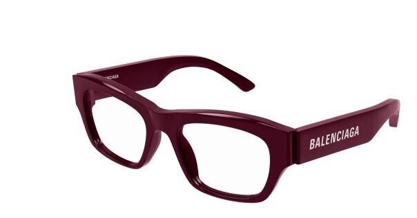 Balenciaga BB0264O 004 Burgundy Rectangular Unisex Eyeglasses