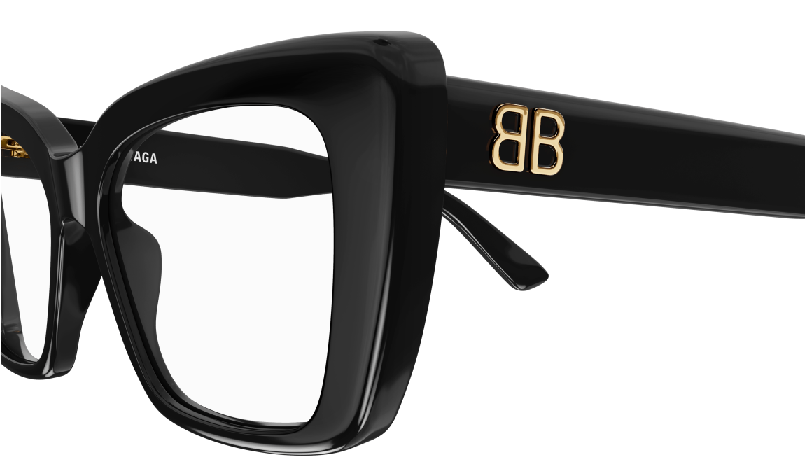 Balenciaga BB0297O 001 Black Oversized Square Women's Eyeglasses