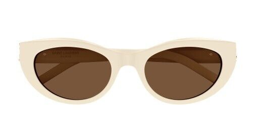 Saint Laurent SL M115 004 Ivory/Brown Cat-Eye Women's Sunglasses