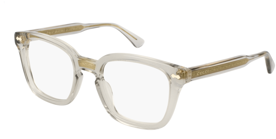 Gucci GG0184O 005 Transparent Grey Square 50 mm Unisex Eyeglasses