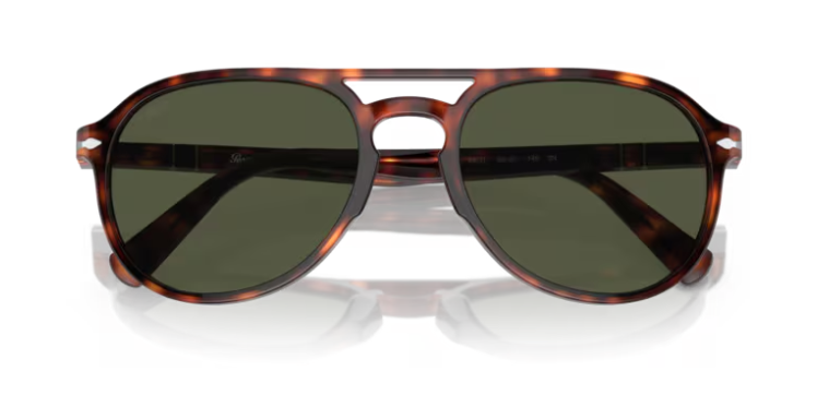 Persol OPO3235S 24/31 Havana/Green Round Men's Sunglasses