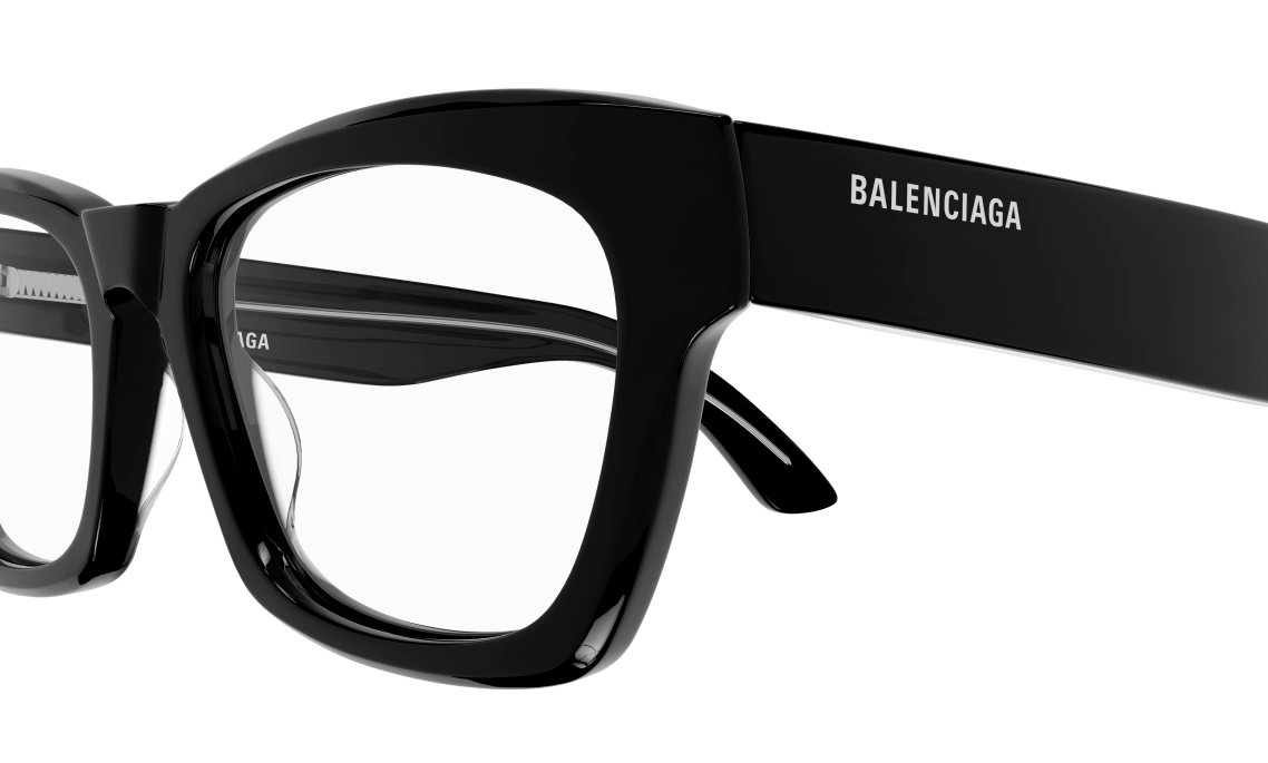 Balenciaga BB0242O 001 Black Squared Men's Eyeglasses