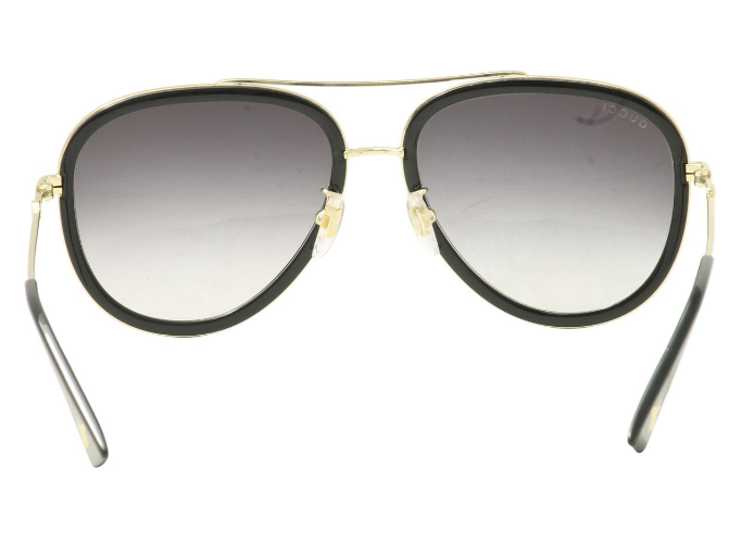 Gucci GG0062S 006 Black Gold/Grey Gradient Oval Women's Sunglasses