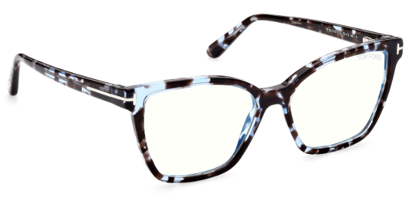 Tom Ford FT5812-B 055 - Coloured Havana/ Clear Square Women's Eyeglasses