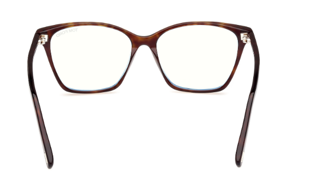 Tom Ford FT5949-B 052 Dark Havana/Blue Block Lenses Cat-Eye Women's Eyeglasses