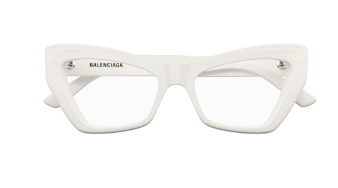 Balenciaga BB0296O 003 White Square Women's Eyeglasses