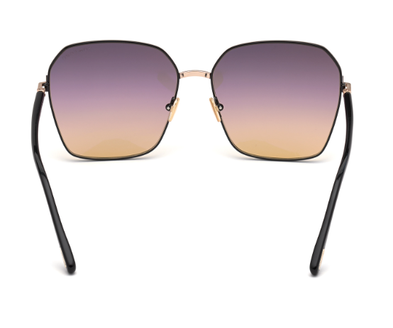 Tom Ford FT0839 Claudia-02 01B Rose Gold-Shiny Black/Smoke Gradient Sunglasses