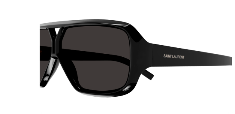 Saint Laurent SL 569 Y 001 Black Rectangular Mask Women's Sunglasses