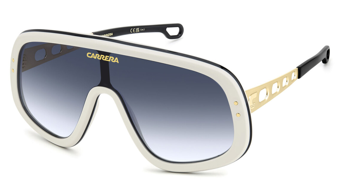 Carrera FLAGLAB 17 B4E 08 White Gold/Blue Shaded Mask Men's Sunglasses