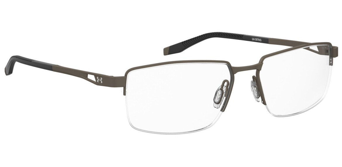 Under Armour UA 5078/G S05 Grey Brown Rectangular Men's Eyeglasses