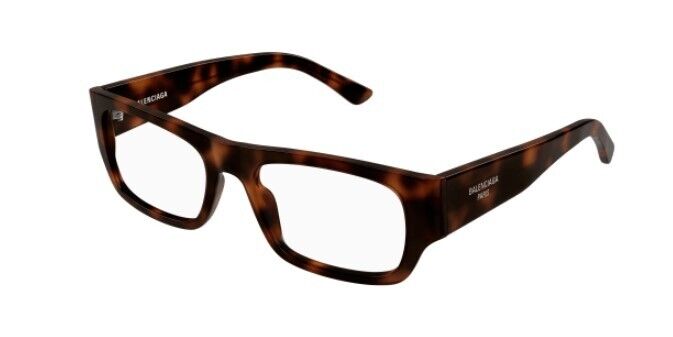 Balenciaga BB0370O 003 Dark Havana Rectangular Men's Eyeglasses