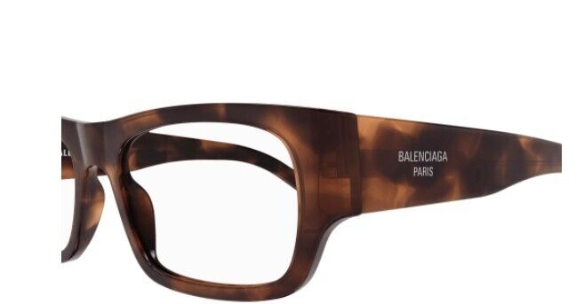 Balenciaga BB0370O 002 Havana Rectangular Men's Eyeglasses