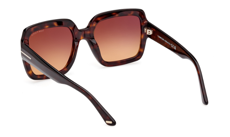 Tom Ford KAYA FT1082 52F Dark Havana/Brown Square Women's Sunglasses