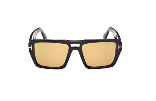 Tom Ford FT1153 01E Shiny Black/Brown Square Men's Sunglasses