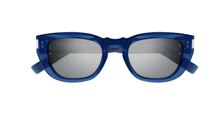 Saint Laurent SL 601 006 Blue/Silver Square Men's Sunglasses