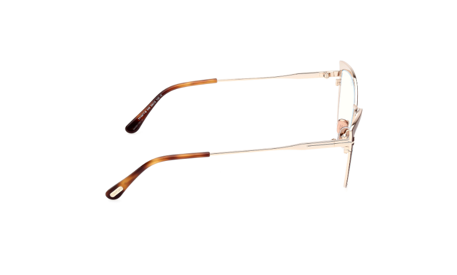 Tom Ford FT5877 046 Matte Light Brown/Blue Block Cat Eye Women's Eyeglasses