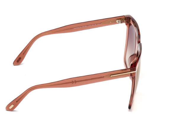 Tom Ford FT0764 Sabrina-02 72G Shiny Light Pink/Brown Gradient Square Sunglasses