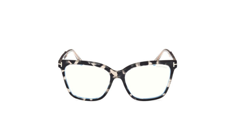 Tom Ford FT5892 005 Coloured Havana  Blue Block Lenses Women's Eyeglasses