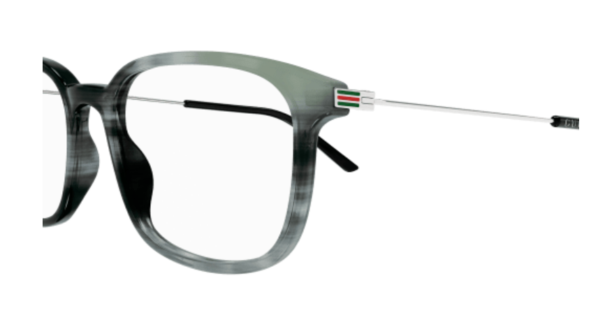 Gucci GG1577O 007 Grey/Silver Square Men's Eyeglasses