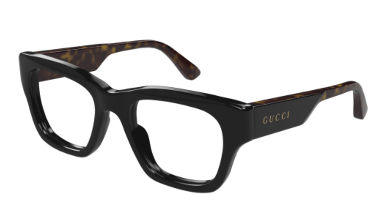 Gucci GG1669O 005 Black/Havana Square Men's Eyeglasses