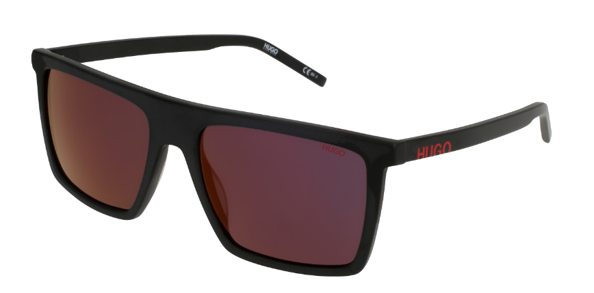 Hugo Boss HG 1054/S 003(AO)Matte Black/Red Mirrored Square Men's Sunglasses