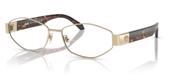 Versace 0VE1298 1252 Pale gold 55mm Rectangular Women's Eyeglasses