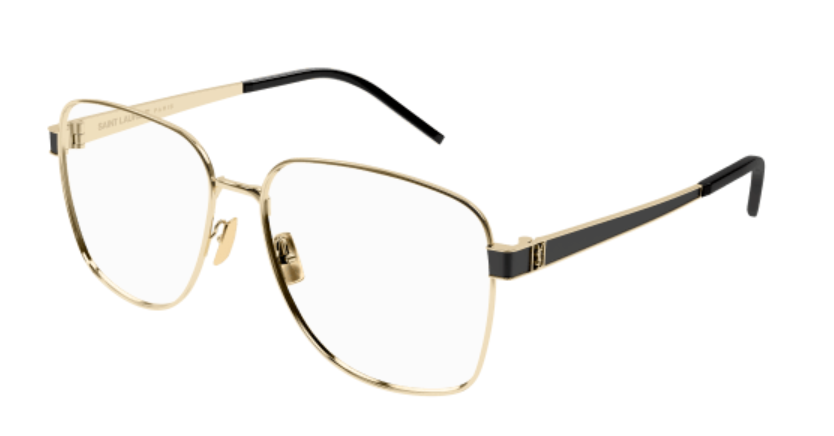 Saint Laurent SL M134 003 Gold Oversized Square Women's Eyeglasses