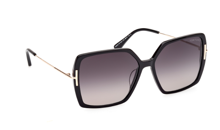 Tom Ford Joanna FT1039 01B Shiny Black/Gradient Smoke Square Women's Sunglasses