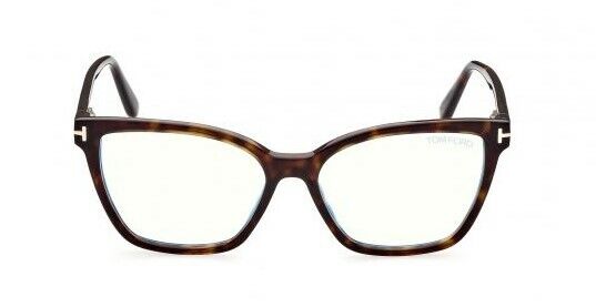 Tom Ford FT5812B 052 Dark Havana  Blue Block Butterfly Women's Eyeglasses