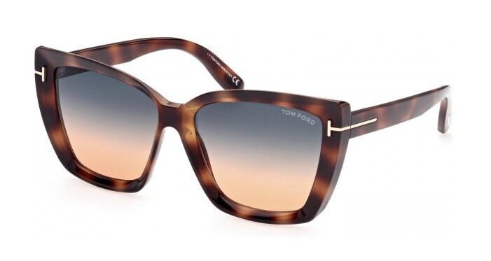 Tom Ford FT0920 Scarlet-02 53P Shiny Havana/ Teal Orange Gradient  Sunglasses