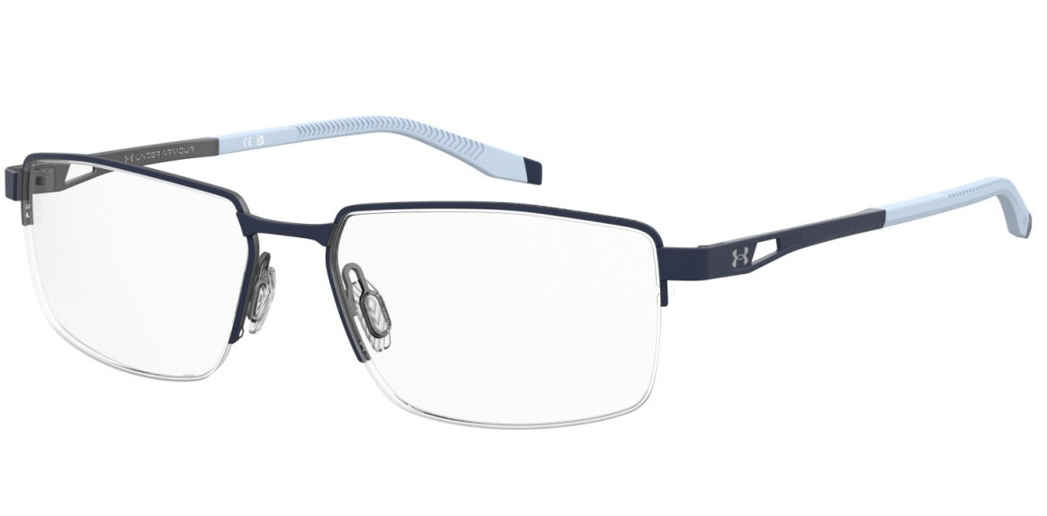 Under Armour UA 5078/G IPQ Matte Black Blue Rectangular Men's Eyeglasses