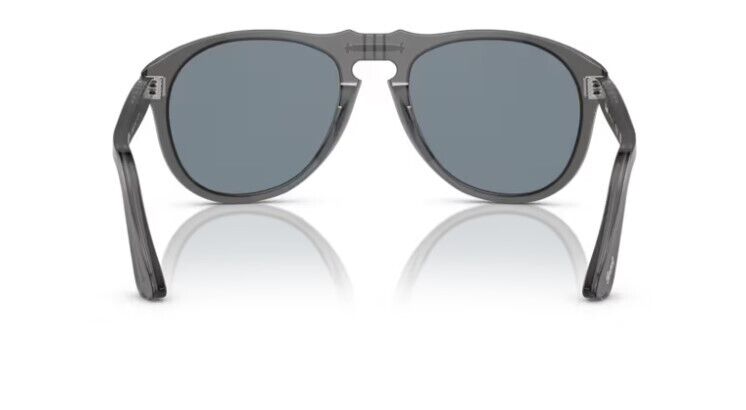 Persol 0PO0649 119656 Transparent Grey/Blue 56mm Soft Square Men's Sunglasses