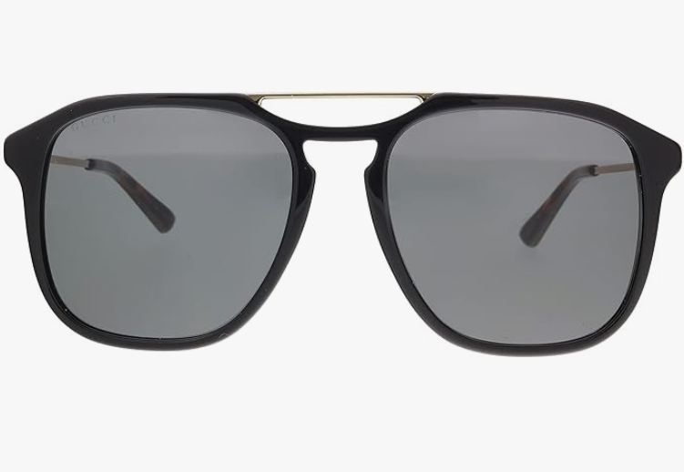 Gucci GG0321S 001 Black/Grey Soft Square Men's Sunglasses