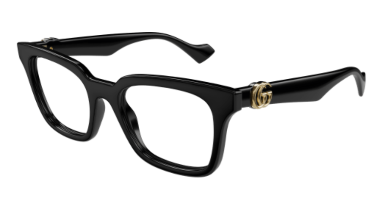 Gucci GG1728O 001 Black Square Cat Eye Women's Eyeglasses