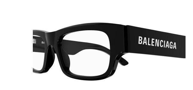 Balenciaga BB0265O 001 Black Rectangular Men's Eyeglasses