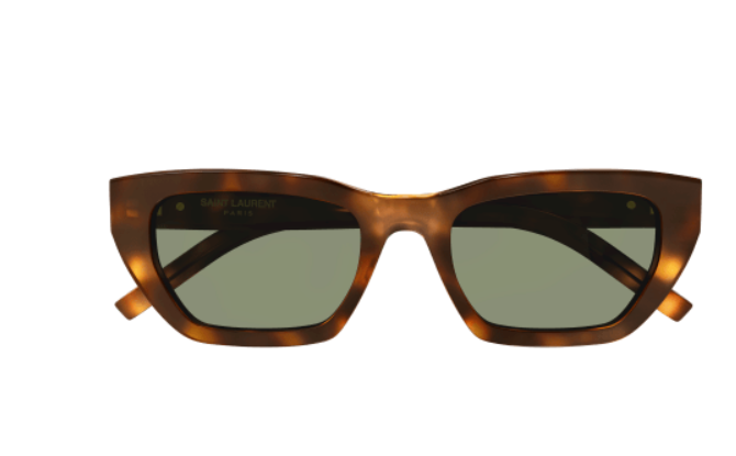 Saint Laurent SL M127/F 003 Havana/ Green Cat Eye Women's Sunglasses