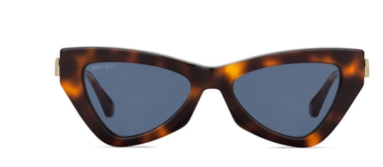 Jimmy Choo Donna/S 086/KU Havana-Gold/Blue Cat-Eye Women's Sunglasses