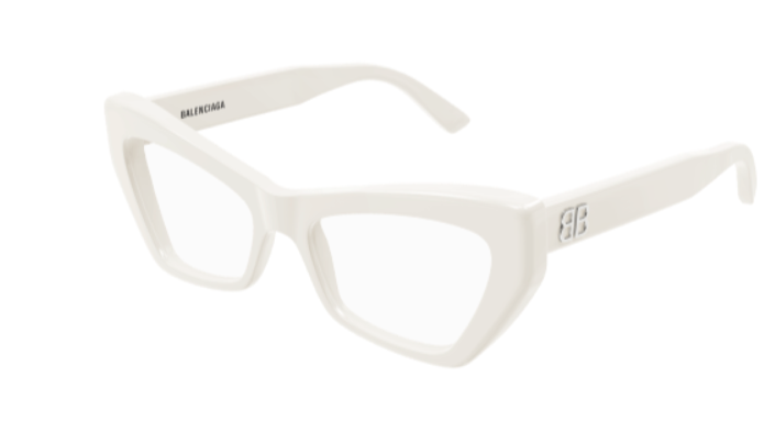 Balenciaga BB0296O 003 White Square Women's Eyeglasses