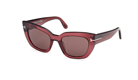 Tom Ford Athena FT1190 69E Shiny Bordeaux / Brown Cat-Eye Women's Sunglasses