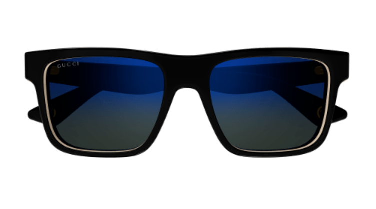 Gucci GG1618S 003 Black/Blue Square Men's Sunglasses